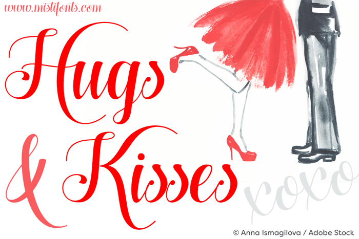 Hugs and Kisses xoxo Font poster