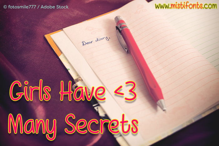 Girls Have Many Secrets Font poster