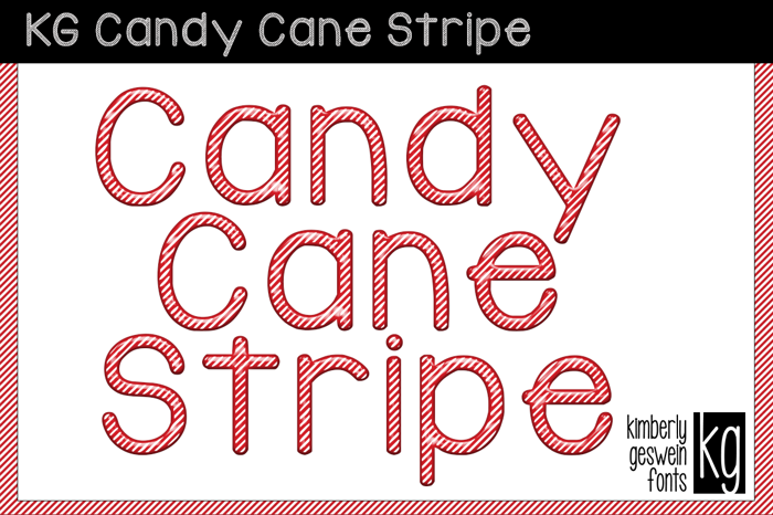 KG Candy Cane Stripe Font poster