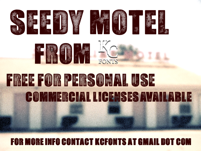 Seedy Motel Font poster