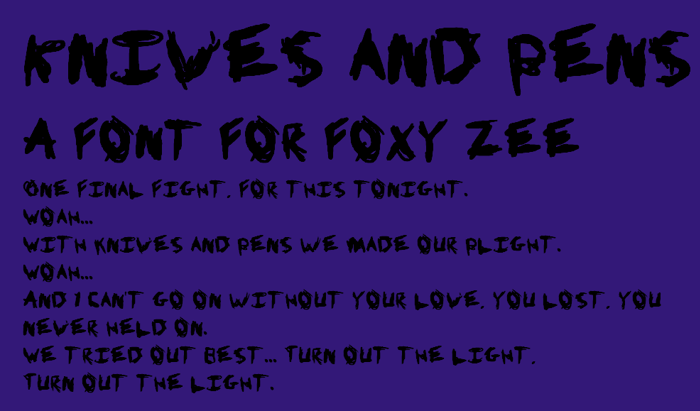 Knives and Pens Font poster