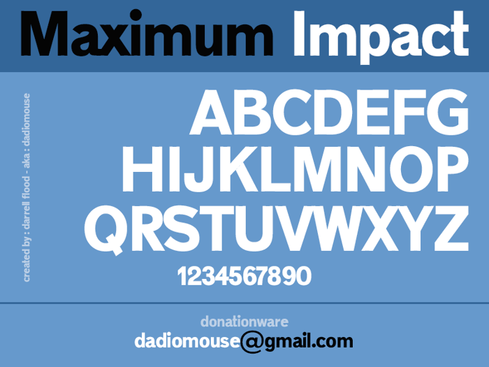 Maximum Impact Font poster