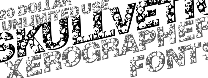 Skullvetica Font poster