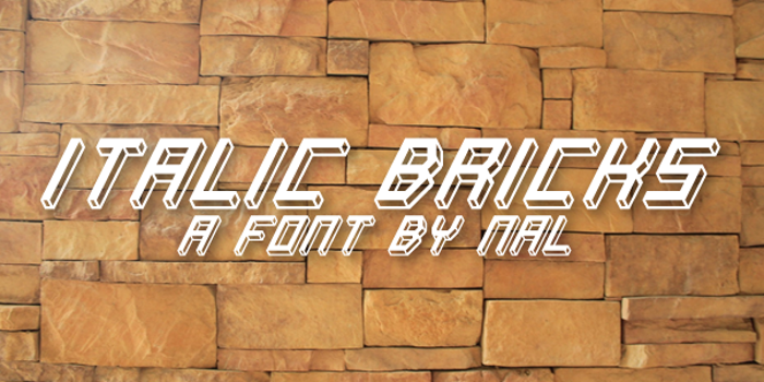 Italic Bricks Font poster