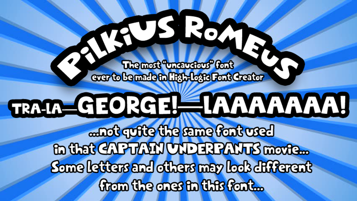 Pilkius Romeus Font poster