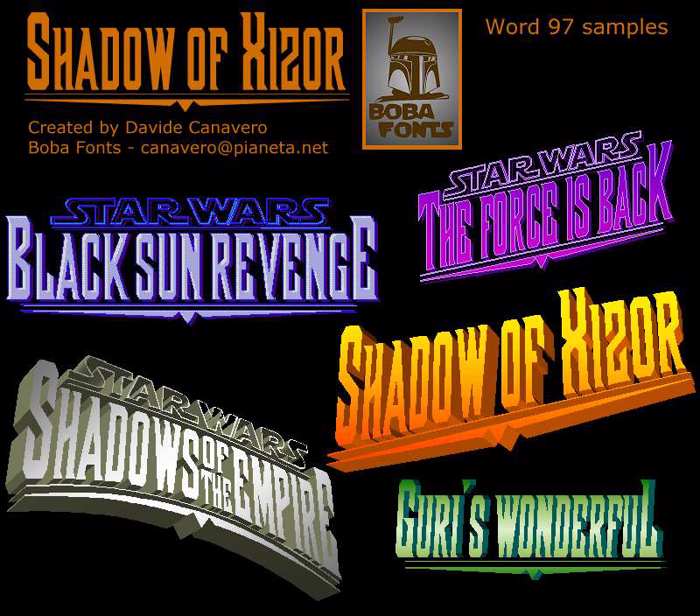 Shadow of Xizor Font poster