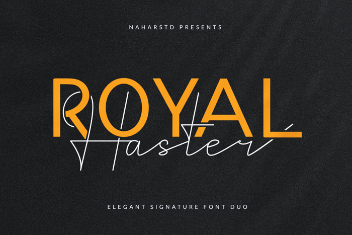 Royal Haster Monoline Font poster