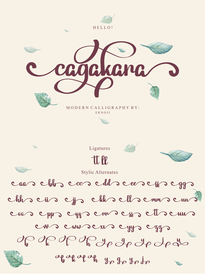 Cagakara Font poster