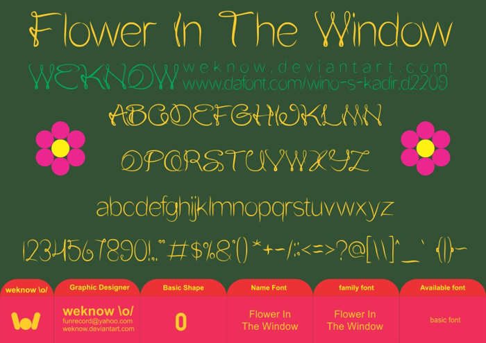 Flower In The Window Font poster
