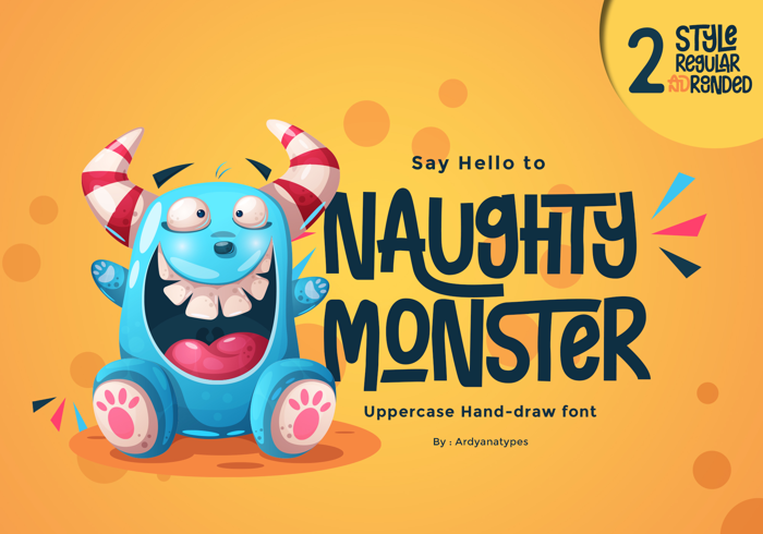 Naughty Monster Font poster