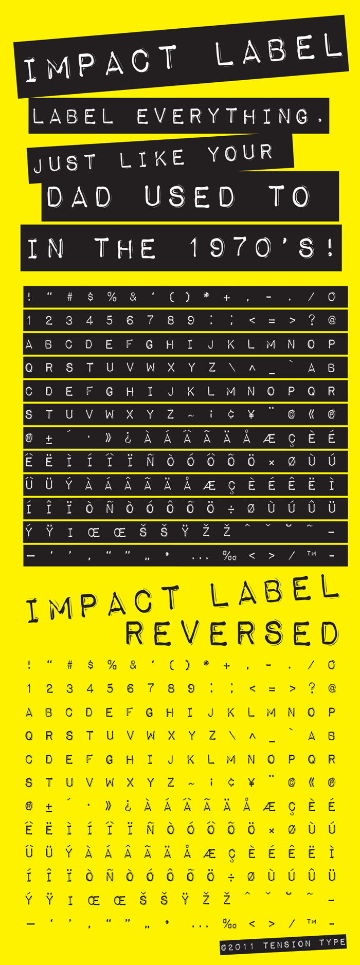 Impact Label Font poster