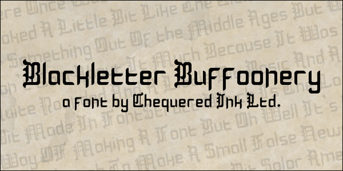 Blackletter Buffoonery Font poster