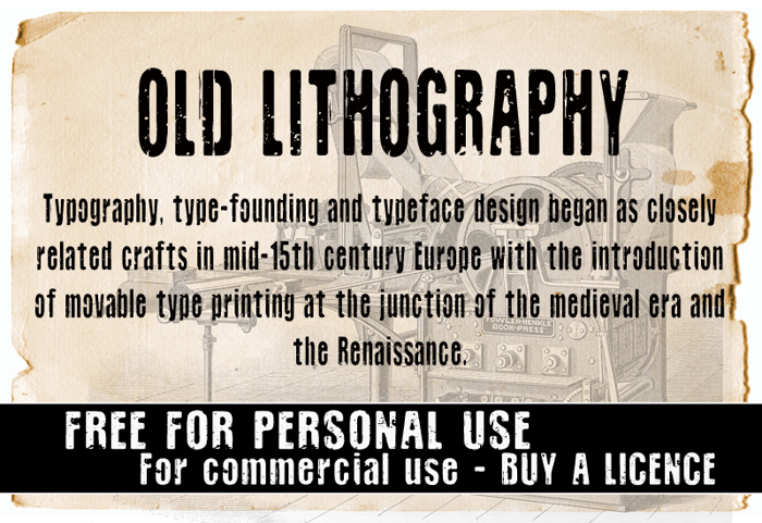 CF Old Lithography Font poster