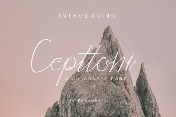Cepttoni calligraphy Font poster
