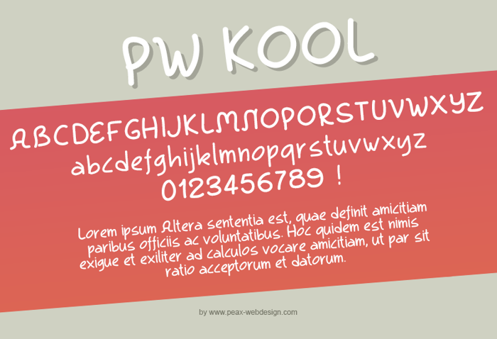 PWKool Font poster