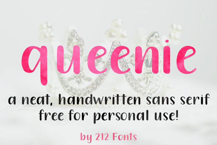 212 Queenie Sans Font poster