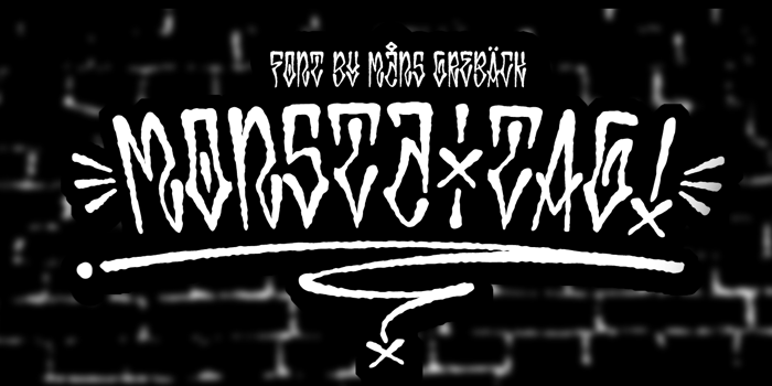 Monsta Tag Font poster