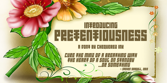 Introducing Pretentiousness Font poster