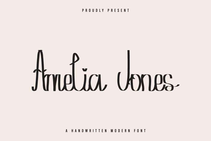 Amelia Jones Font poster