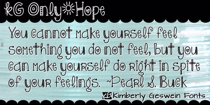 KG Only*Hope Font poster