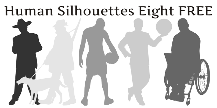 Human Silhouettes Free Eight Font poster