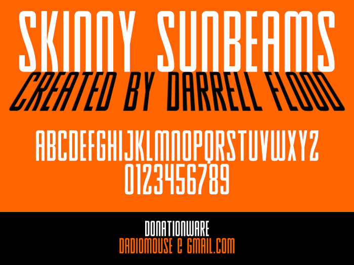 Skinny Sunbeams Font poster