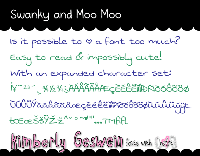 Swanky and Moo Moo Font poster