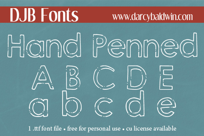 DJB Hand Penned Font poster
