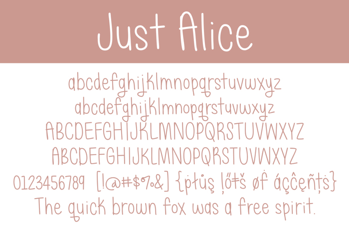Just Alice Font poster