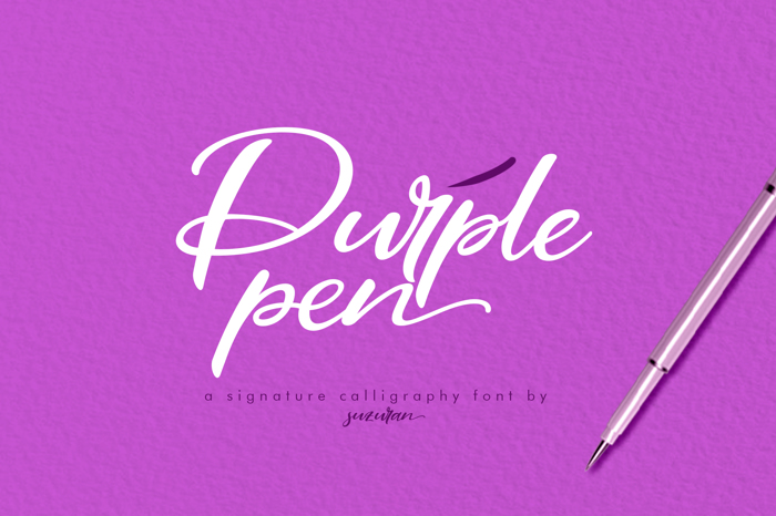 Purple Pen Font poster