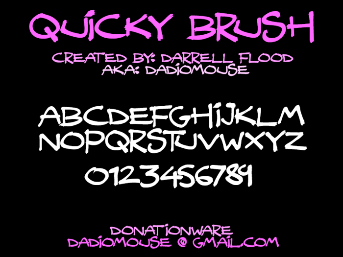 Quicky Brush Font poster