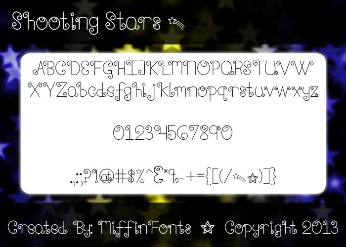 Shooting Stars Font poster