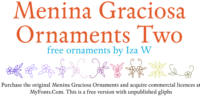 Menina Graciosa Ornaments Two Font poster
