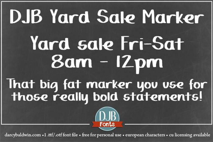 DJB Yard Sale Marker poster