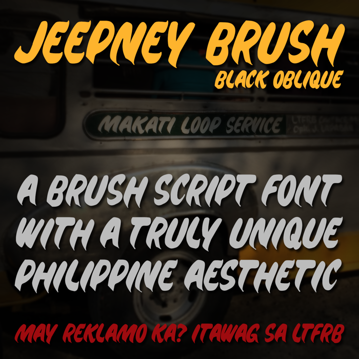 Jeepney Brush Font poster