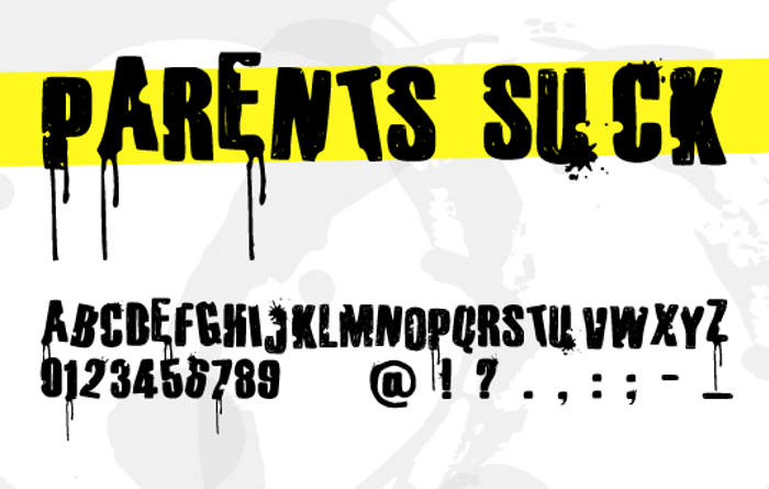 Parents Suck Font poster
