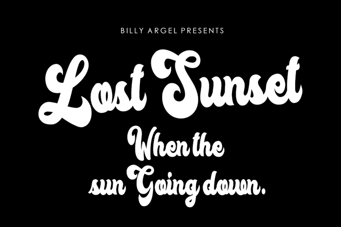 Lost Sunset Font poster