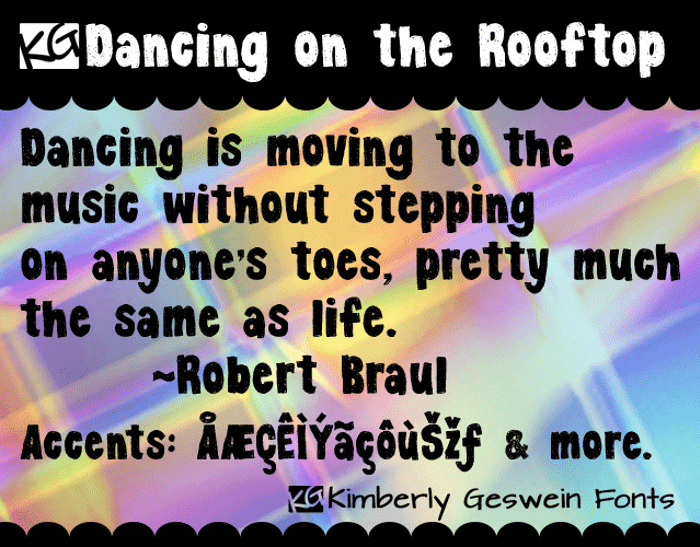 KG Dancing on the Rooftop Font poster