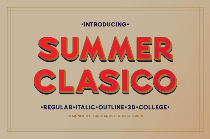 Summer Clasico DEMO Font poster