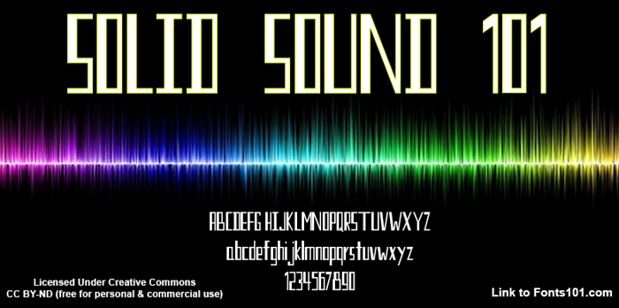 Solid Sound 101 Font poster