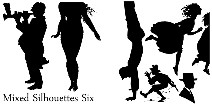 Mixed Silhouettes Six Font poster