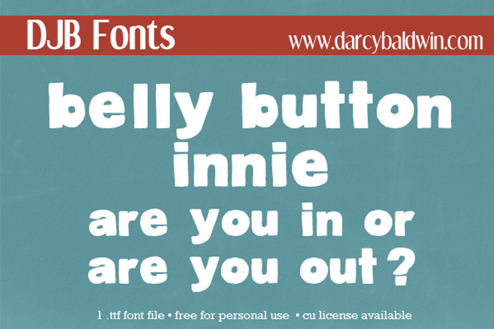 DJB BellyButton-Innie Font poster