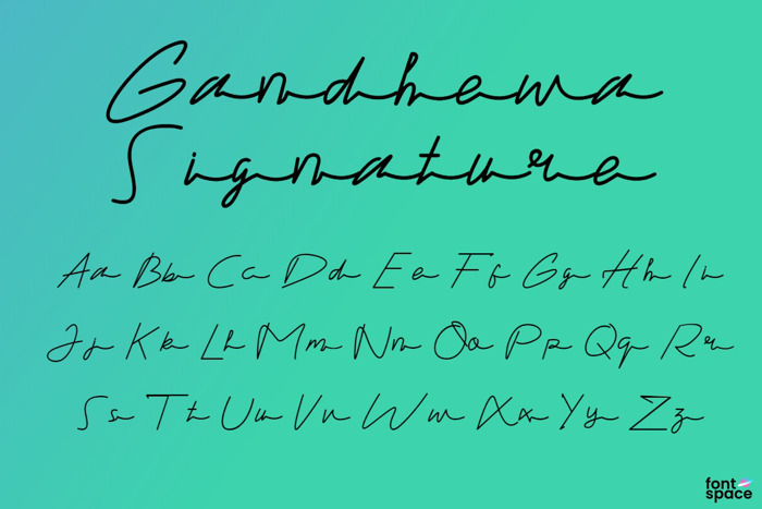 Gandhewa Signature Font poster