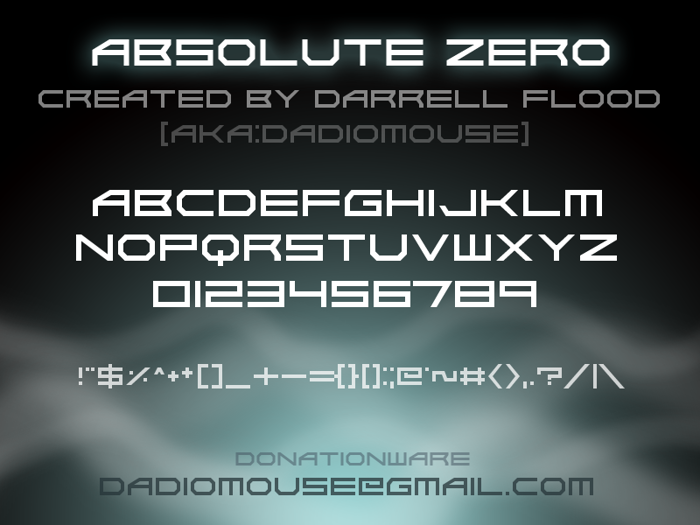 Absolute Zero Font poster