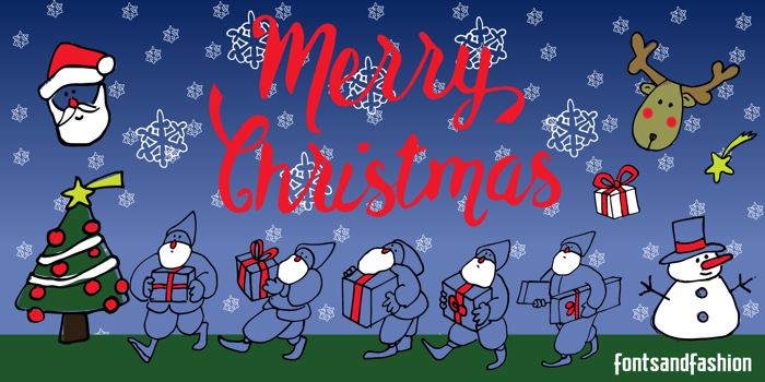 Merry Christmas Font poster