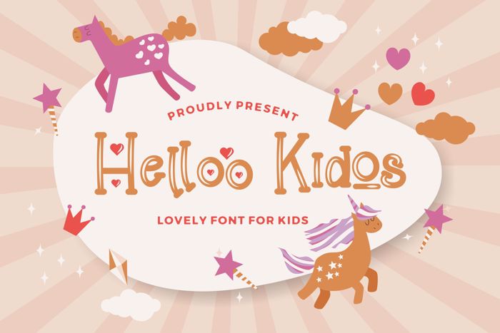Helloo Kidos Font poster