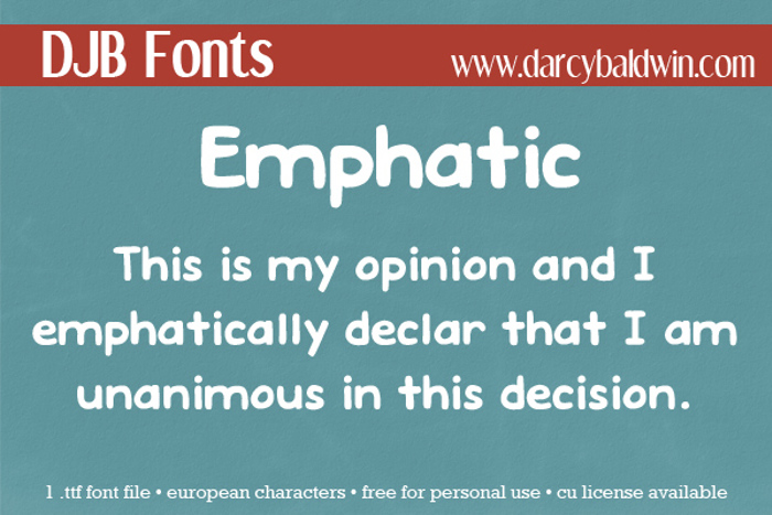 DJB EMPHATIC Font poster