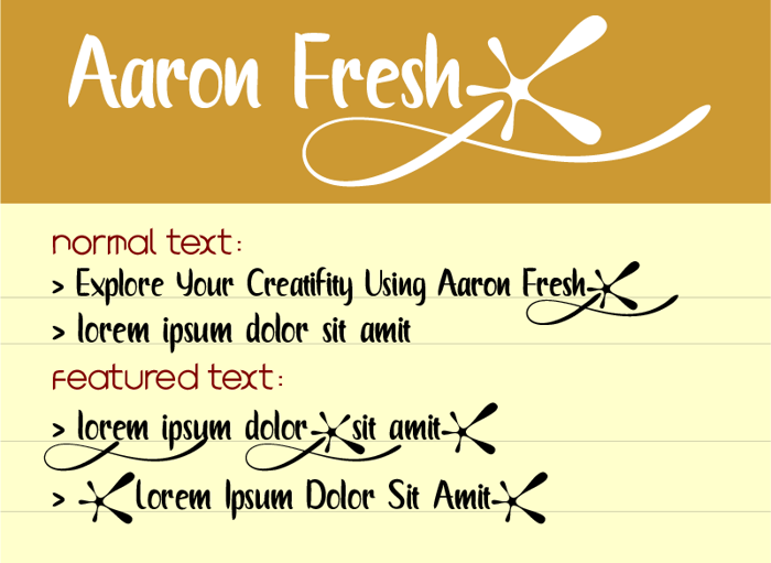 Aaron Fresh Font poster
