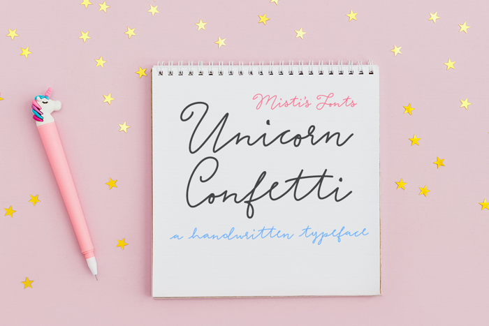 Unicorn Confetti Font poster
