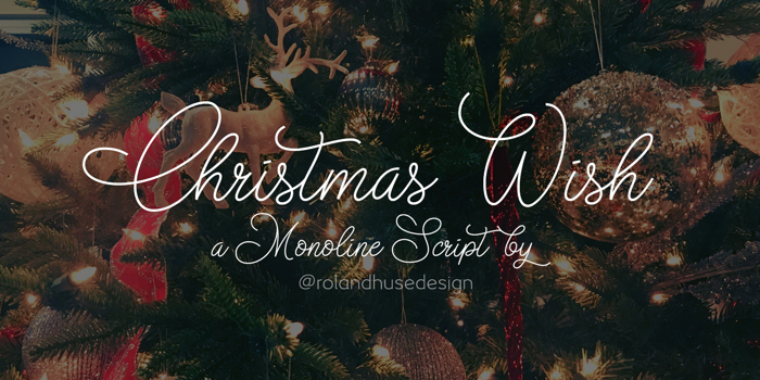 Christmas Wish monoline Font poster